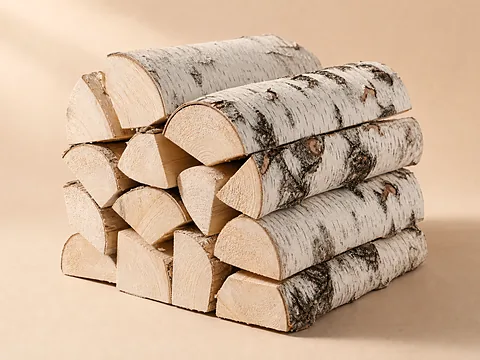 Берёзовые дрова естественной сушки — общий вид партии